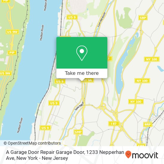 Mapa de A Garage Door Repair Garage Door, 1233 Nepperhan Ave