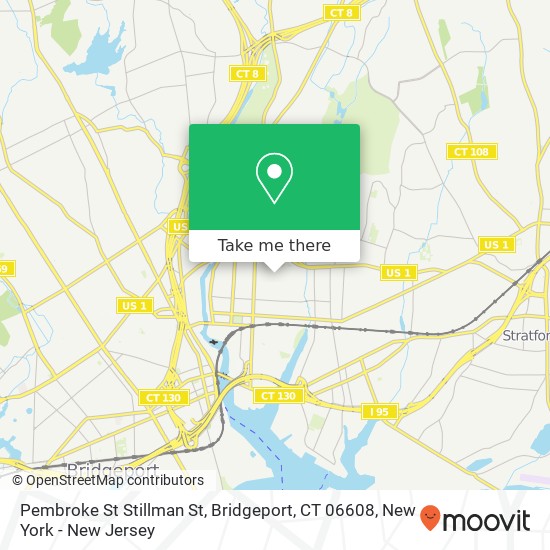 Mapa de Pembroke St Stillman St, Bridgeport, CT 06608