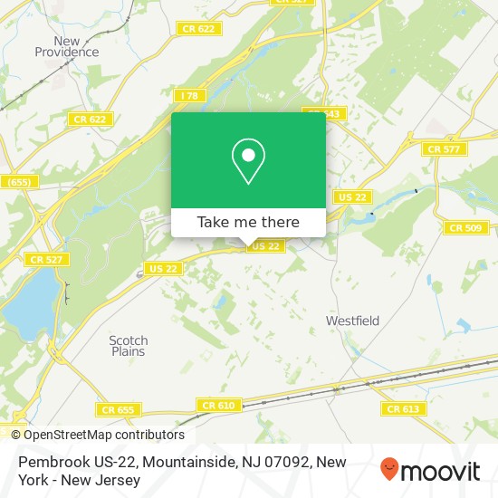 Mapa de Pembrook US-22, Mountainside, NJ 07092
