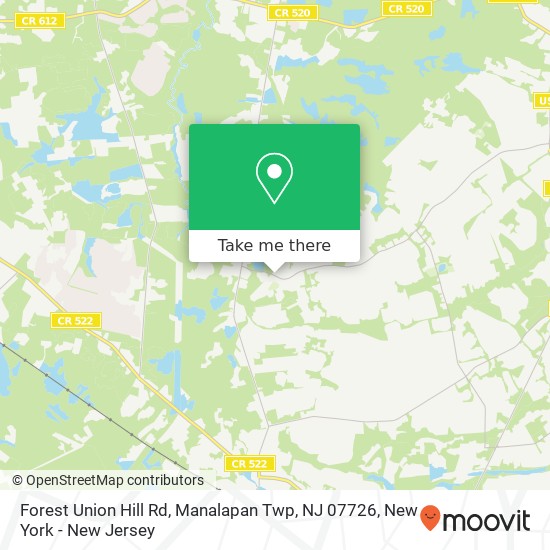 Mapa de Forest Union Hill Rd, Manalapan Twp, NJ 07726