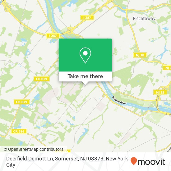 Mapa de Deerfield Demott Ln, Somerset, NJ 08873