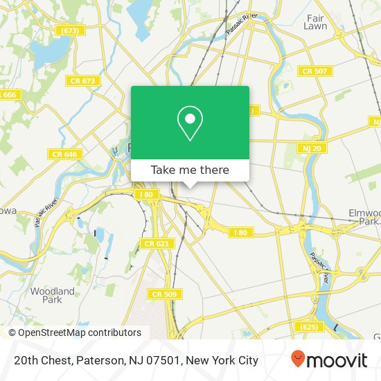 Mapa de 20th Chest, Paterson, NJ 07501