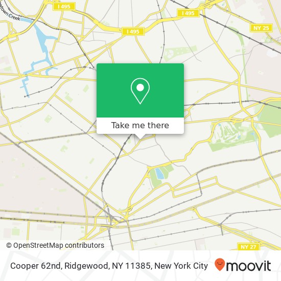 Mapa de Cooper 62nd, Ridgewood, NY 11385