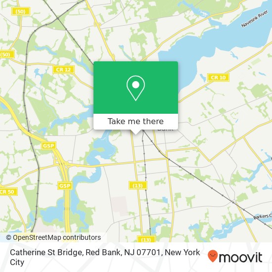 Mapa de Catherine St Bridge, Red Bank, NJ 07701