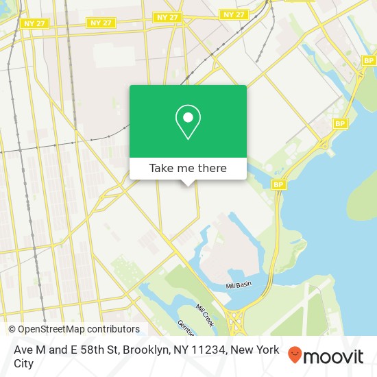 Mapa de Ave M and E 58th St, Brooklyn, NY 11234