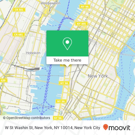 W St Washin St, New York, NY 10014 map