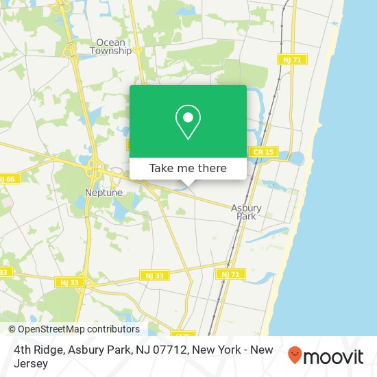 Mapa de 4th Ridge, Asbury Park, NJ 07712