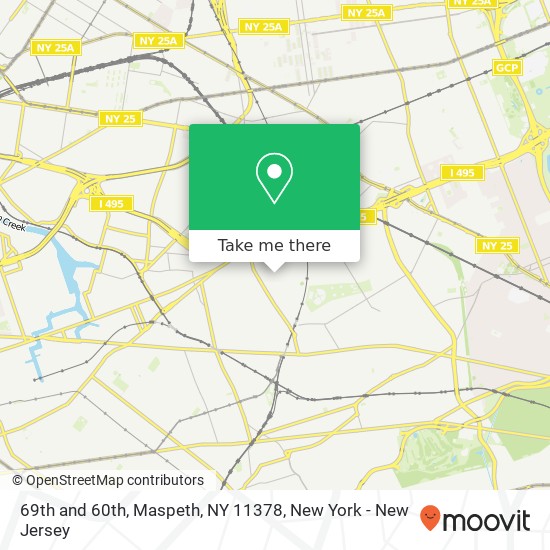 69th and 60th, Maspeth, NY 11378 map
