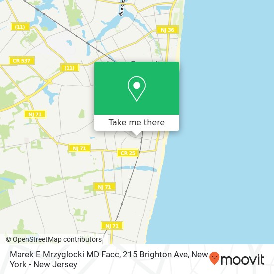 Mapa de Marek E Mrzyglocki MD Facc, 215 Brighton Ave