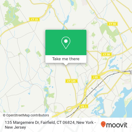 Mapa de 135 Margemere Dr, Fairfield, CT 06824
