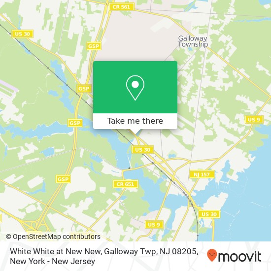 Mapa de White White at New New, Galloway Twp, NJ 08205