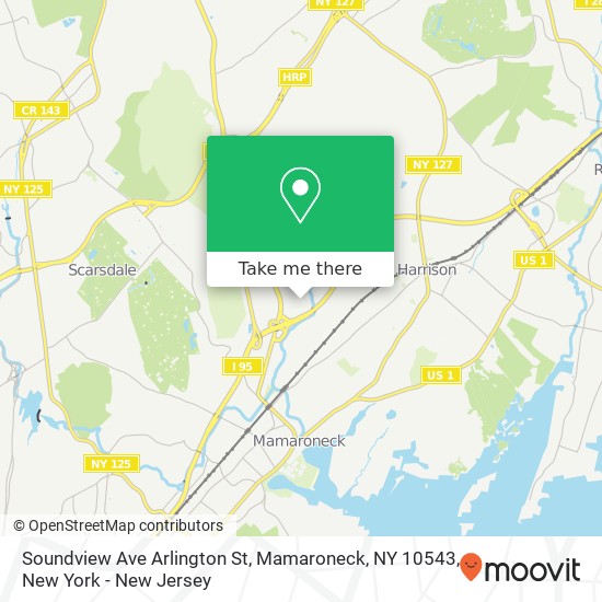 Mapa de Soundview Ave Arlington St, Mamaroneck, NY 10543