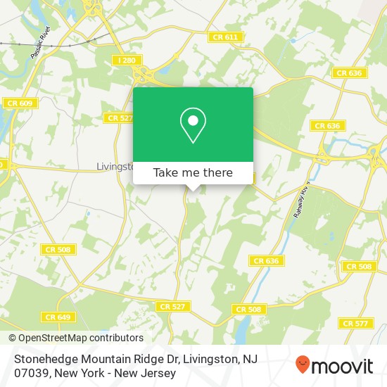 Mapa de Stonehedge Mountain Ridge Dr, Livingston, NJ 07039