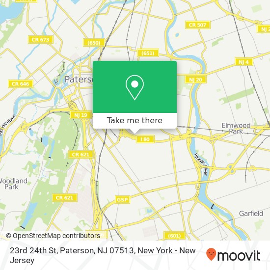 Mapa de 23rd 24th St, Paterson, NJ 07513