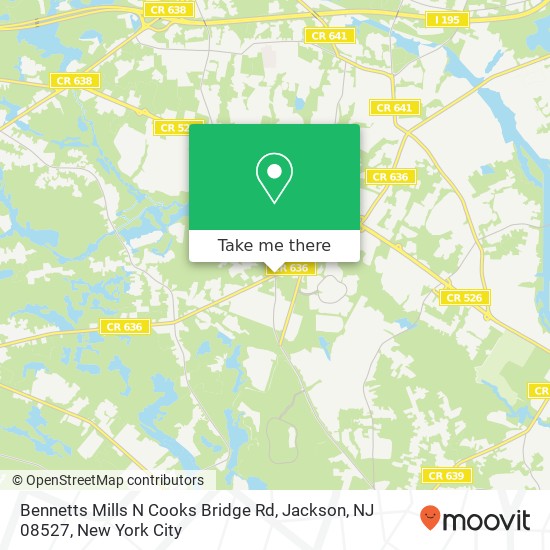 Mapa de Bennetts Mills N Cooks Bridge Rd, Jackson, NJ 08527