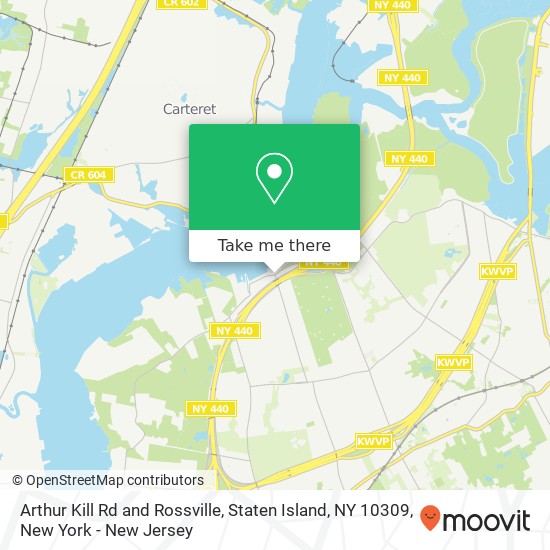 Arthur Kill Rd and Rossville, Staten Island, NY 10309 map