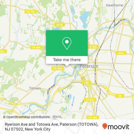 Mapa de Ryerson Ave and Totowa Ave, Paterson (TOTOWA), NJ 07502