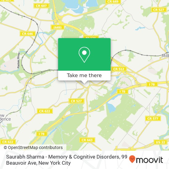 Mapa de Saurabh Sharma - Memory & Cognitive Disorders, 99 Beauvoir Ave