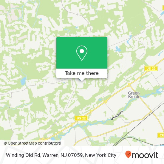 Mapa de Winding Old Rd, Warren, NJ 07059