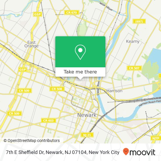 7th E Sheffield Dr, Newark, NJ 07104 map
