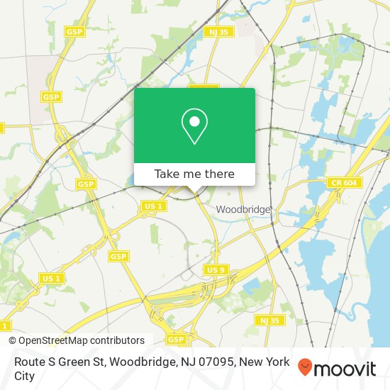 Mapa de Route S Green St, Woodbridge, NJ 07095