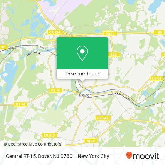 Mapa de Central RT-15, Dover, NJ 07801