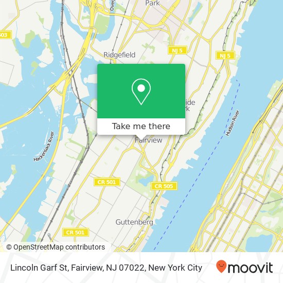 Mapa de Lincoln Garf St, Fairview, NJ 07022