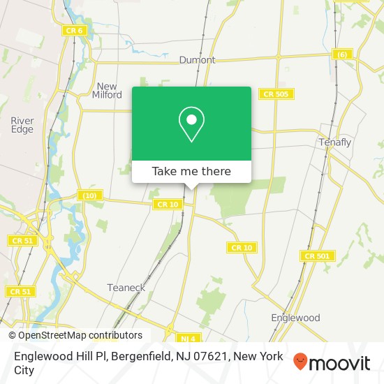 Mapa de Englewood Hill Pl, Bergenfield, NJ 07621