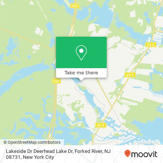 Mapa de Lakeside Dr Deerhead Lake Dr, Forked River, NJ 08731