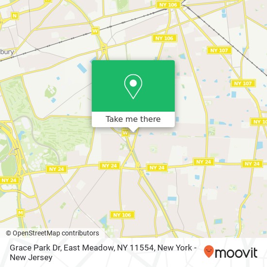Mapa de Grace Park Dr, East Meadow, NY 11554