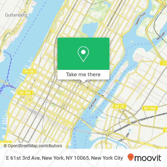 Mapa de E 61st 3rd Ave, New York, NY 10065