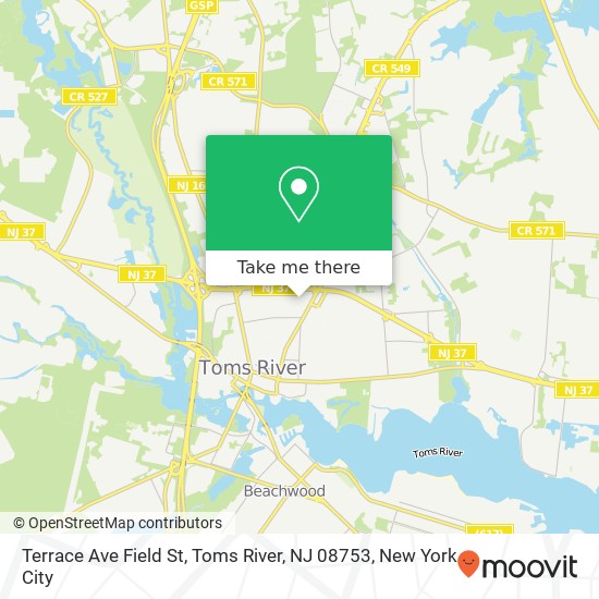 Terrace Ave Field St, Toms River, NJ 08753 map