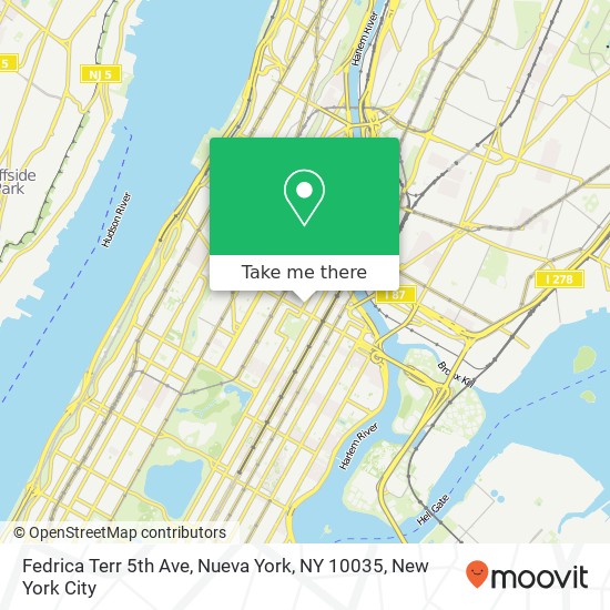 Mapa de Fedrica Terr 5th Ave, Nueva York, NY 10035