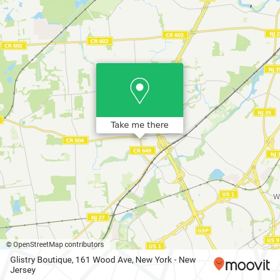 Mapa de Glistry Boutique, 161 Wood Ave