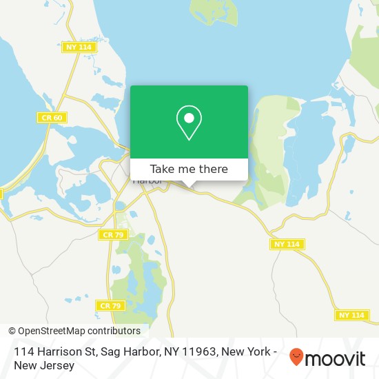 Mapa de 114 Harrison St, Sag Harbor, NY 11963