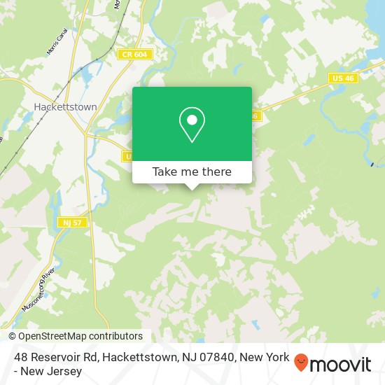 Mapa de 48 Reservoir Rd, Hackettstown, NJ 07840