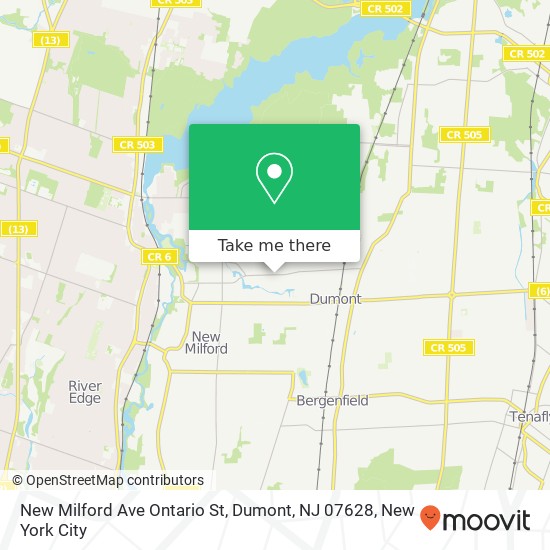 New Milford Ave Ontario St, Dumont, NJ 07628 map