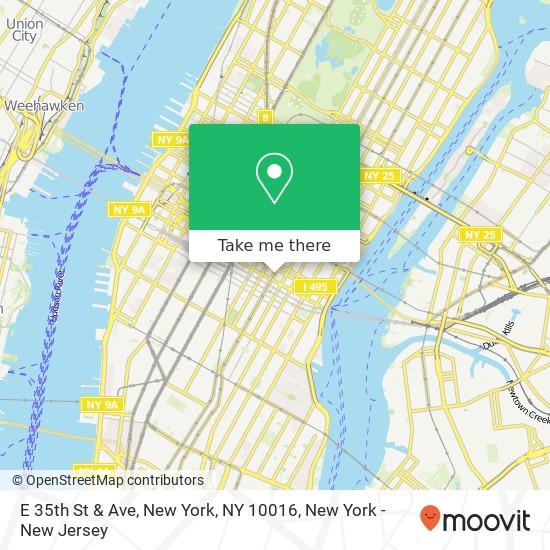 E 35th St & Ave, New York, NY 10016 map