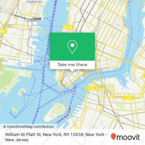 William St Platt St, New York, NY 10038 map