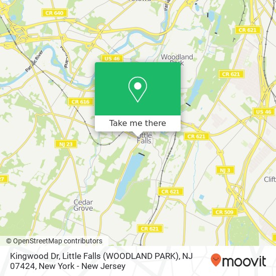 Mapa de Kingwood Dr, Little Falls (WOODLAND PARK), NJ 07424