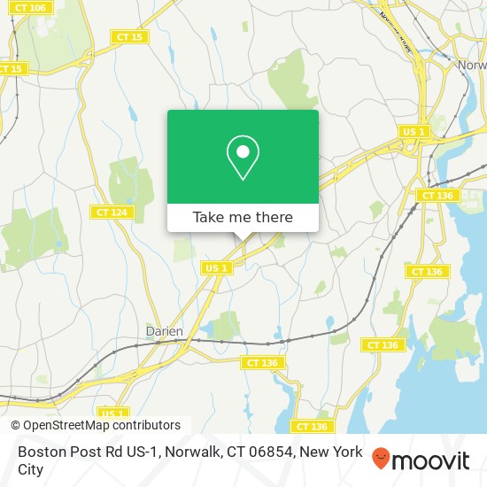 Mapa de Boston Post Rd US-1, Norwalk, CT 06854