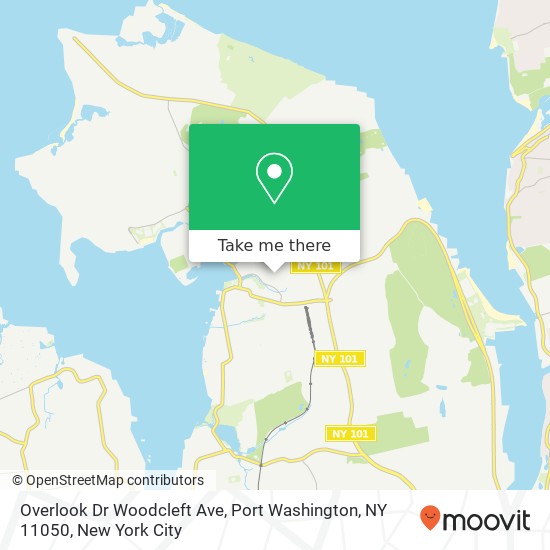 Mapa de Overlook Dr Woodcleft Ave, Port Washington, NY 11050