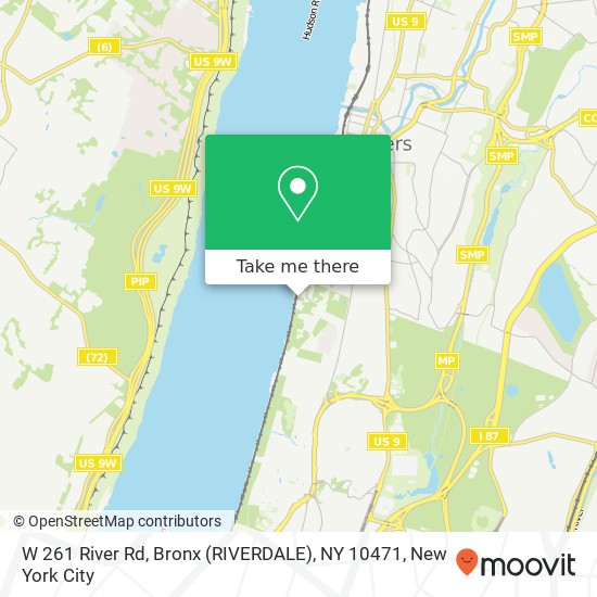 Mapa de W 261 River Rd, Bronx (RIVERDALE), NY 10471