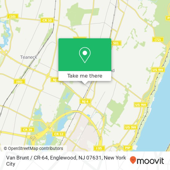 Mapa de Van Brunt / CR-64, Englewood, NJ 07631