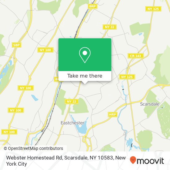 Mapa de Webster Homestead Rd, Scarsdale, NY 10583