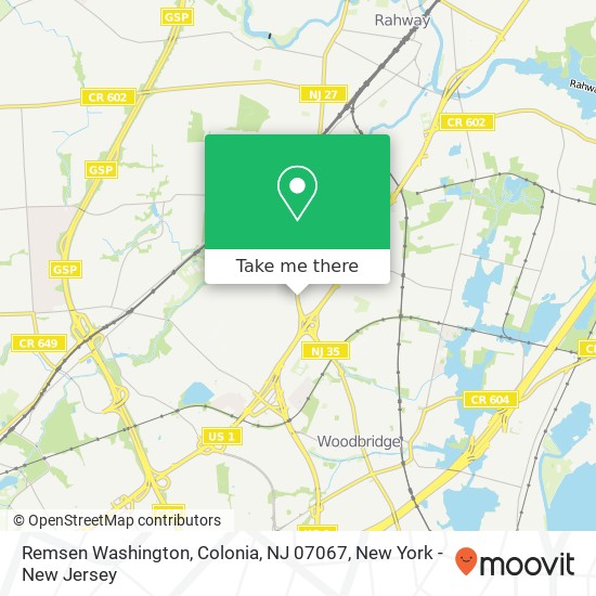 Mapa de Remsen Washington, Colonia, NJ 07067