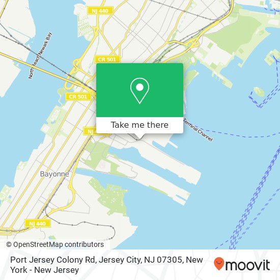 Mapa de Port Jersey Colony Rd, Jersey City, NJ 07305