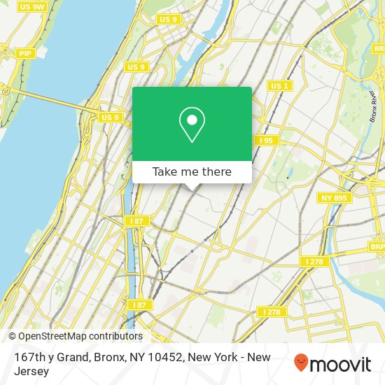Mapa de 167th y Grand, Bronx, NY 10452