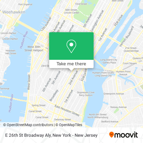 Mapa de E 26th St Broadway Aly