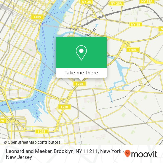 Leonard and Meeker, Brooklyn, NY 11211 map
